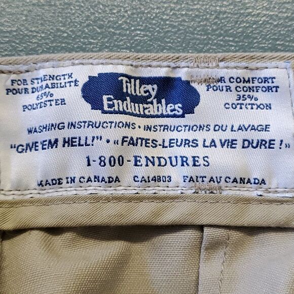 TILLEY Endurables khaki size 10 ELASTIC WAIST. Side pockets. VERY GOOD CONDITION - Picture 7 of 8